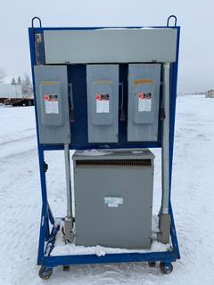 Portable Power Distribution Panel, 75KVA Transformer, 600V, 100A Breakers