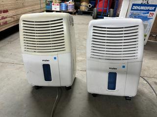 (2) Haier Dehumidifiers, 32 and 45 Pint, Each one is Missing a Wheel. (WH)