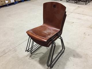 (4) Wooden Chairs with Metal Legs. (AUD)