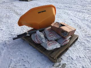 (2) Tru- Temper Wheel Barrows, 6 Cubic Feet Poly Tray, Steel Handle and Box of Hardware and (6) 20 Lb Trac Sand Bags.