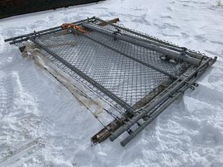 20ft x 7ft Chainlink Bi-Parting Gate c/w Posts and Hangers *Note:  Requires Repair*