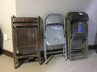 (6) Plastic, (2) Wood and (1) Metal Folding Chairs. (AUD)