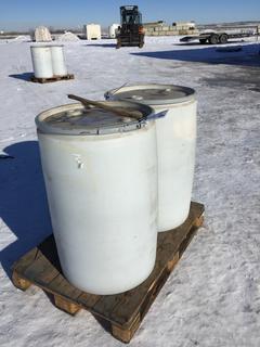 (2) Uline 55 gal Open Top Plastic Drums