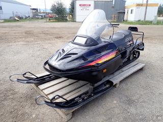 1996 Ski-Doo Skandic SWT Snowmobile c/w Rotax Gas Engine And 24in Tracks. Showing 1077kms. VIN 113600237