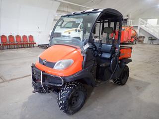 2012 Kubota RTV500 4X4 Utility Vehicle c/w Kubota GZ460-ES 466cc Gas Engine, 42in X 36in X 11in Manual Dump Box, 24X9.00-12NHS Front And 24X11.00-12NHS Rear Tires. Showing 805hrs. VIN A5KA1CGAACG031554 **LOCATED IN HINTON, AB**