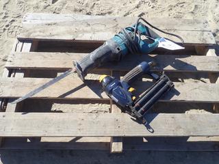 Makita 120V Reciprocating Saw c/w Mastercraft 5/8in - 2in Pneumatic Nailer