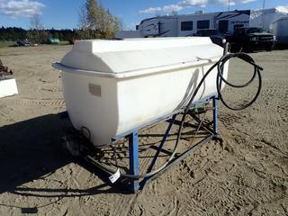 87in X 40in X 4ft Liquid Storage Tank c/w 80in X 43in X 25in Stand, GPI Fuel Transfer Pump, Hose And Nozzle