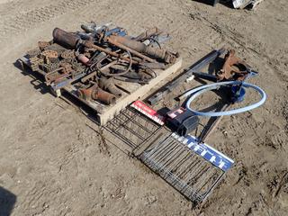 Qty Of Chain, Hand Pump, Grease Guns, Drive Shafts And Assorted Supplies