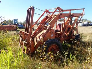 Pettibone Model 6 Ultra Terrain Forklift c/w Eaton Fuller Manual Transmission, 4ft Forks, 2-Stage Mast And 12.00-24 Tires. Showing 1245hrs. SN 6-48 *Note: Running Condition Unknown, Buyer Responsible For Loadout*