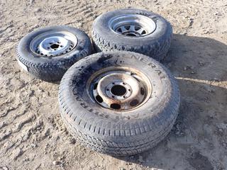 (1) Firestone 30X9.50R15 Tire w/ 6-Bolt Rim c/w (1) General P265/75R15 Tire w/ 6-Bolt Rim And (1) Michelin P185/75R14 Tire w/ 5-Bolt Rim 