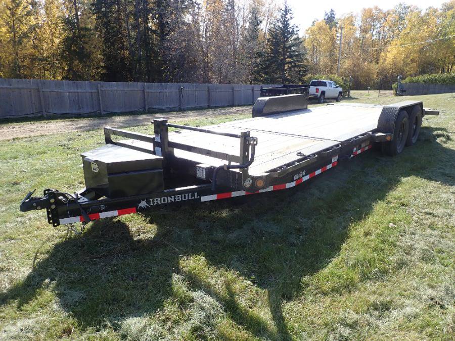 2021 Norstar IronBull 24ft X 7ft T/A Tilt Deck Equipment Trailer c/w 2 5/16 Ball Hitch, 4 1/2ft Tongue, 17ft Tilt Deck, 7ft(W) Between Wheel Wells, 14,000lb GVWR, 7000lb GAWR, 34in X 16in X 12in Storage Box And ST235/80R16 Tires. VIN  50HTB2225M1057889