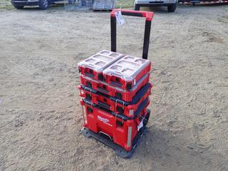 Milwaukee Packout Portable Toolbox c/w Qty Of Electrical Supplies And Hardware