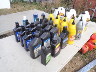 Qty Of (3) Unused Shell Rotella T 15W-40 5L Jugs Of Engine Oil c/w Qty Of FPPF Polar Power Diesel Fuel Additive, Pennzoil SAE 80W-90 Axle Oil, Assorted Automatic Transmission Fluid And Assorted Fluids *Unused*
