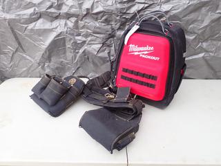 Unused Milwaukee Packout Tool Backpack c/w Rack-Atiers Electricians Combo Tool Belt