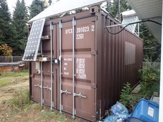 20Ft Storage Container C/w Shelving S/N RYCX2010232 *NOTE Contents Not Included, Solar Generation Equipment Not Included, Item Cannot Be Removed Until Monday October 23rd Unless Mutually Agreed Upon, Loadout At A Later Date Available By Appointment Only*