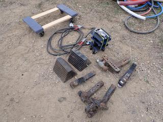 2in And 2 5/16in Ball Hitches c/w Wheel Chocks, Pintle Hitch, Snowmobile Dollies And Booster Cables