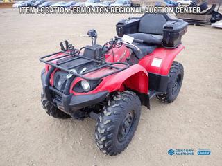 Fort Saskatchewan Location - 2005 Yamaha Kodiak 400 4x4 Quad c/w Winch, 2-Up Quad Storage Box/Seat And 25x10-12 Tires. Showing 435kms. VIN 5Y4AJ15W65A302051 *NOTE 1 Mixed Tire and Rim*