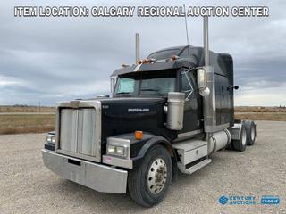 High River Location - 2005 Western Star 4900FA T/A Sleeper Truck Tractor c/w Detroit Series 60 Diesel, Eaton Fuller 13 Spd, A/C, A/R Susp, Double Diff Locks, 12,000 LB Front Axle, 40,000 Rear Axles, Aluminum Bud, 11R22.5 Tires. Showing 439,825 Kms. VIN 5KJJAECK45PU14069