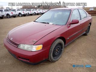 Fort Saskatchewan Location - 1994 Honda Accord EX 4-Door Sedan c/w 2.2L, A/T, FWD, 215/55R16 Front And 205/55R16 Rear Tires. Showing 298,472kms. VIN 1HGCD5643RA814662