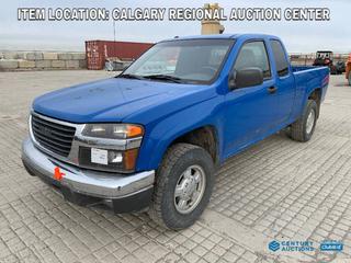 High River Location - 2007 Chevrolet Canyon SLE 4x4 Extended Cab Pickup c/w 3.7L 5-Cyl, A/T, A/C, 235/75R15 Tires. Showing 318,952kms. VIN 1GTDT19E778153337