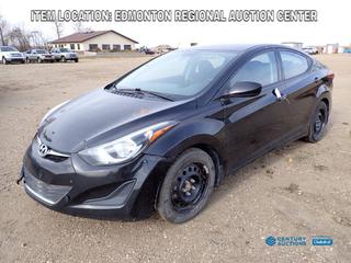 Fort Saskatchewan Location - 2015 Hyundai Elantra Limited 4-Door Sedan c/w 1.8L, A/T And 205/55R16 Tires. VIN 5NPDH4AE9FH569453 *Note: Out Of Province, Running Condition Unknown, Unable To Verify Mileage, Rust On Front Hood, Front Apron Needs To Be Attached* *PL#1503*