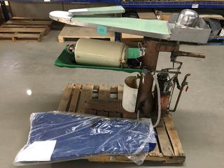 Cissell AFA-10 Cast Iron Dry Cleaning Spotting Board c/w Cleaners Supply Grid Plate. (WH)