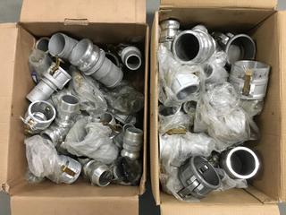(2) Boxes of Assorted Aluminum 1-1/2in to 4in Banjo Camlock Fittings. (8-C-2)