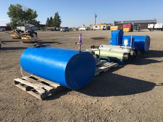 Pureaqua Reverse Osmosis System c/w (2) Poly Water Tanks, (2) Pressure Tanks, Scale Solution Tank, Flotec Pressure Tank, Flotec 3/4Hp Pump and Filtration System.  (Dome)