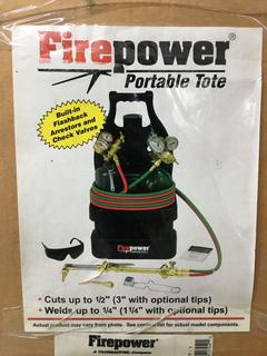 Firepower 0384-0990 Series Deluxe Oxy/Acetylene Portable Tote Kit, Unused. (1-D-3)