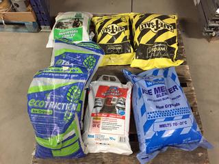 Pallet of Assorted Ice Melt, Safety Salt and Eco Traction. (9-H-3)