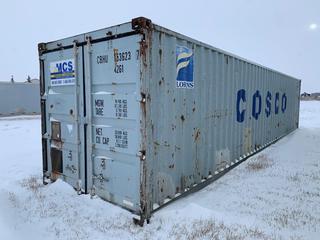 40ft Storage Container c/w Storage Racks Welded To Side, # CBHU 1536237