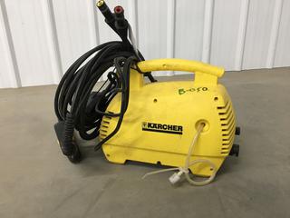 Karcher Portable Pressure Washer 1400 PSI 120V 60Hz 10 Amp Single Phase, S/N 075136.