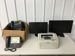 (2) Computer Monitors, (1) Keyboard, (1) Printer and Quantity of Office Phones. (5-D-4)