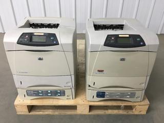 (2) HP LaserJet 4200dtn 4250/4350 Series Printers. (WH)