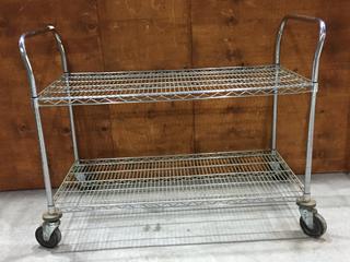 Stainless Steel Rolling Cart, 4ft x 2ft. 