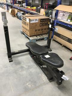 Powertech Adjustable Bench with Barbell Rack. (WH)