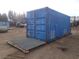 1997 20ft Skid Mtd. Storage Container w/ 30ft Skid. SN INBU3377912