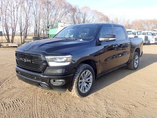 2019 Ram 1500 Sport 4X4 Crew Cab Pickup c/w Hemi 5.7L V8, A/T, Front And Rear Camera, Sunroof And 275/55R20 Tires. Showing 4557hrs, 195,289kms. VIN 1C6SRFLT9KN542623 *Note: Windshield Cracked, Dent In Drivers Door, Tailgate And Hood, Service 4WD Light On* 