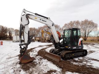 2020 Bobcat E85 Mini Excavator c/w Bobcat D24NAP 2.4L Diesel Engine, Q/A, AC/Heater, 16in Hyd Thumb, 86in Blade, Bobcat 24in Dig Bucket And 18in Tracks. Showing 1480hrs. PIN B48413910 *Factory Emissions Warranty Until September 27, 2025. Contact Dealer For Information*