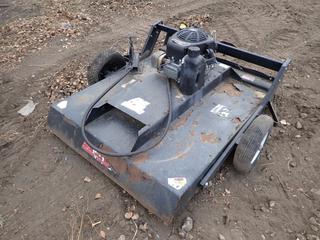 Swisher RC11544BS 44in Tow Behind Mower c/w Power Built 11.5hp 344cc Engine. SN L115-134067 *Note: (1) Tire Damaged, Turns Over, Running Condition Unknown*