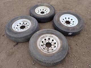 Qty Of (4) ST235/80R16 Tires w/ 8-Bolt Rims *Note: (1) Tire No Good*