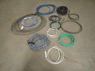 Unused 50 Ft x 3/8 In. Pressure Washer Hose c/w Assorted Lengths of 3/8 In. Pressure Water Hose, 5/8 In. Heater Hose and Garden Hose