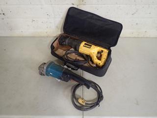 Dewalt DW304P 120V Recirprocating Saw c/w Makita Angle Grinder