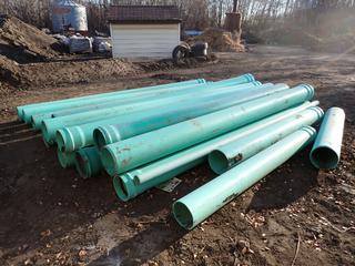 Qty Of (7) Approx. 174in 300mm Sewer Pipe c/w (8) Approx. 174mm 250mm Sewer Pipe And Assorted Pieces