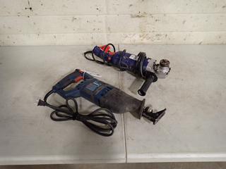 Bosch RS325 120V Reciprocating Saw c/w Simoniz 120V 7in Angle Grinder