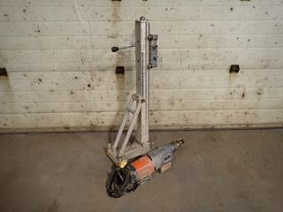 Husqvarna DM-430 120V Core Drill Motor c/w Husqvarna DS-500 Core Drill Stand. SN U8J202004400003