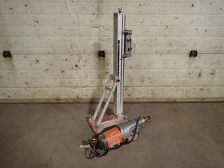 Husqvarna DM-430 120V Core Drill Motor c/w Husqvarna DS-500 Core Drill Stand. SN U8J202021300036 