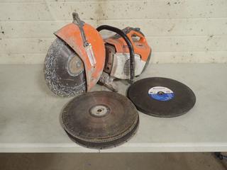 STIHL TS420 Cut Off Saw c/w Qty Of Assorted Blades