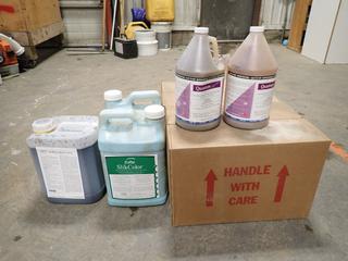 Qty Of (14) Jugs Of Quantum-Light Soil And Plant Microbial Inoculant c/w (1) Jug of Soilperfect RX Vie Liquid And (2) Jugs Of Profile Pro Plus Silk Color Marker Dye