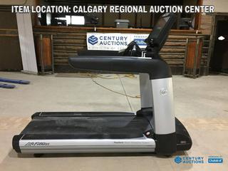 High River Location -  Life Fitness 95T Treadmill with FlexDeck Shock Absorption System, Programs and Fitness Monitoring, 0-15% Incline, 0.5-14mph, 120V, 20 Amp Plug, S/N AST175999.  Tested and Functioning